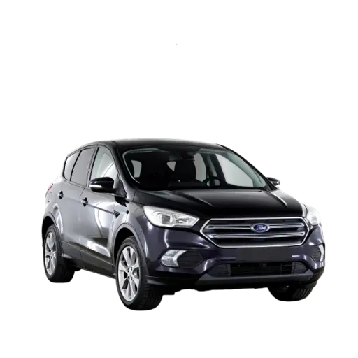A black Ford SUV, likely a Ford Escape, displayed front-left angle on a white background with overlay grid lines.